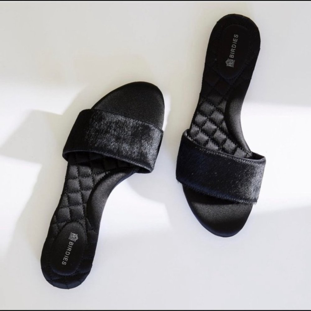 Birdies The Sparrow Slippers Slides sz 7 Black